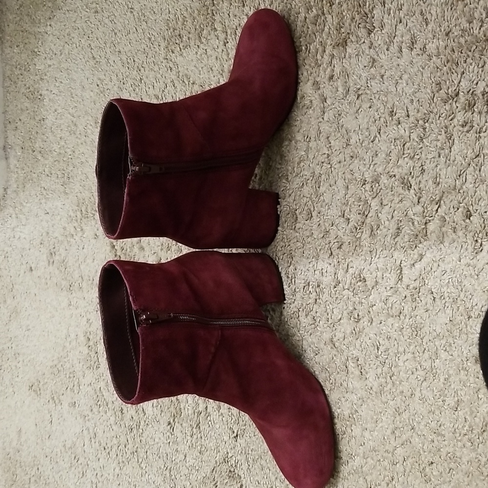Nine West burgundy suede ankle boots - Picture 2 of 5